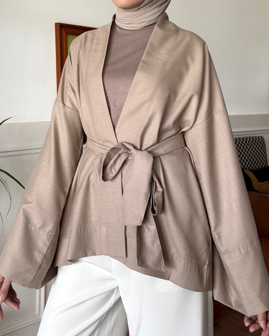 Kimono Top in Ash Brown